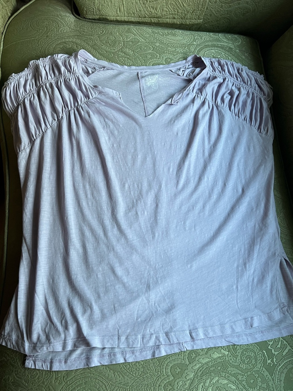 Anthropologie Pilcro Ruched Sleeve Top size XL